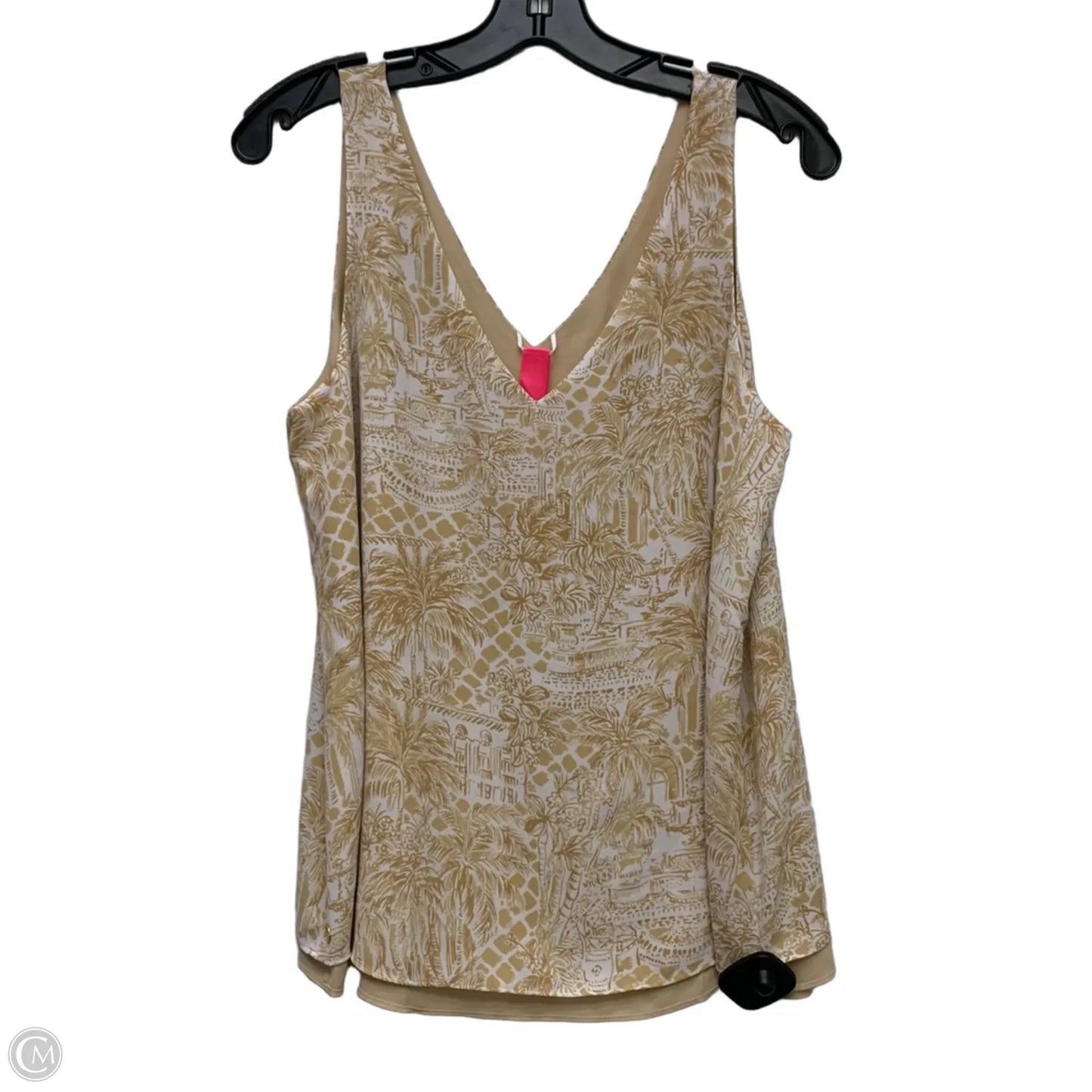 Top Sleeveless Designer By Lilly Pulitzer In Brown & White, Size: M