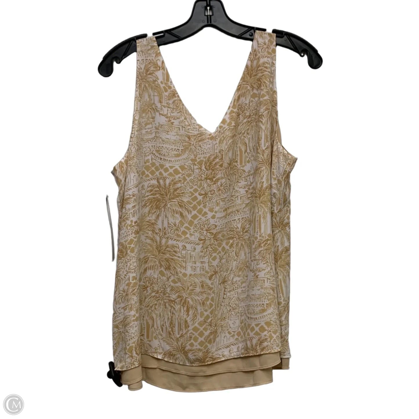 Top Sleeveless Designer By Lilly Pulitzer In Brown & White, Size: M
