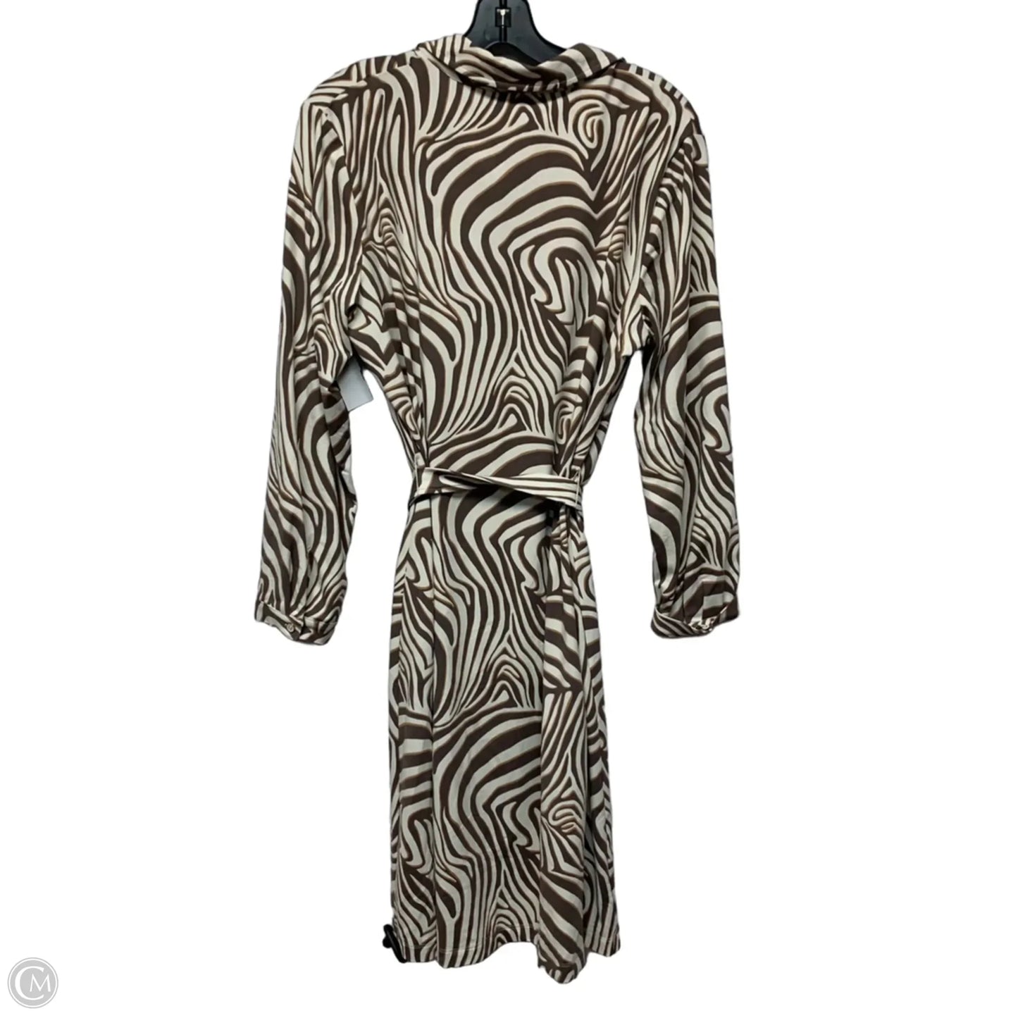 Dress Casual Midi By J Mclaughlin In Brown & Cream, Size: Xl
