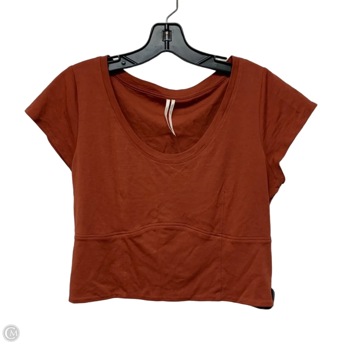 Top Short Sleeve By Anthropologie In Orange, Size: M
