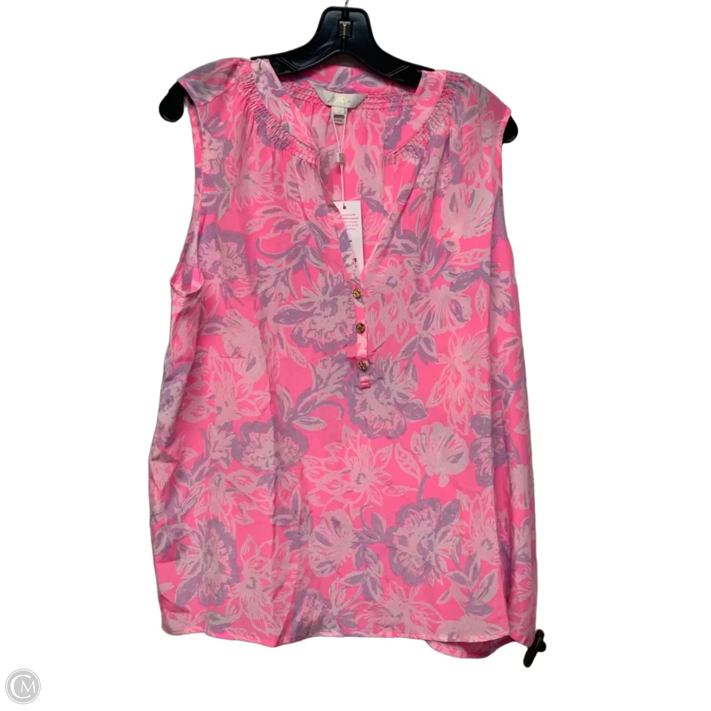 Top Sleeveless Designer By Lilly Pulitzer In Pink & Purple, Size: Xxl