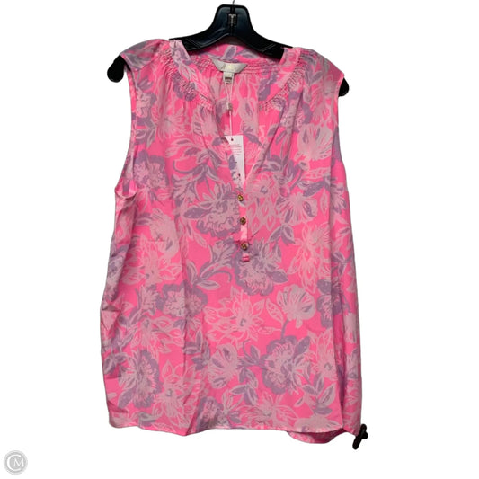 Top Sleeveless Designer By Lilly Pulitzer In Pink & Purple, Size: Xxl