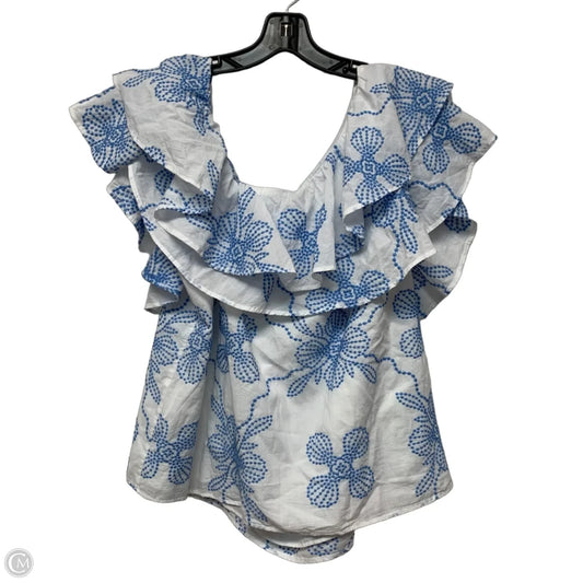 Top Sleeveless Designer By Lilly Pulitzer In Blue & White, Size: Xl