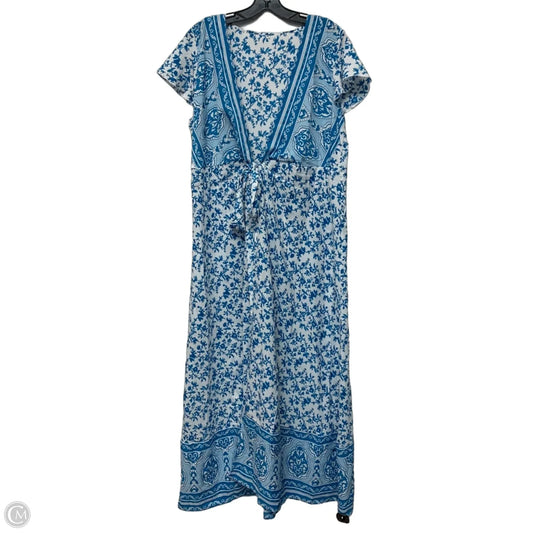 Dress Casual Maxi In Blue & White, Size: Xl