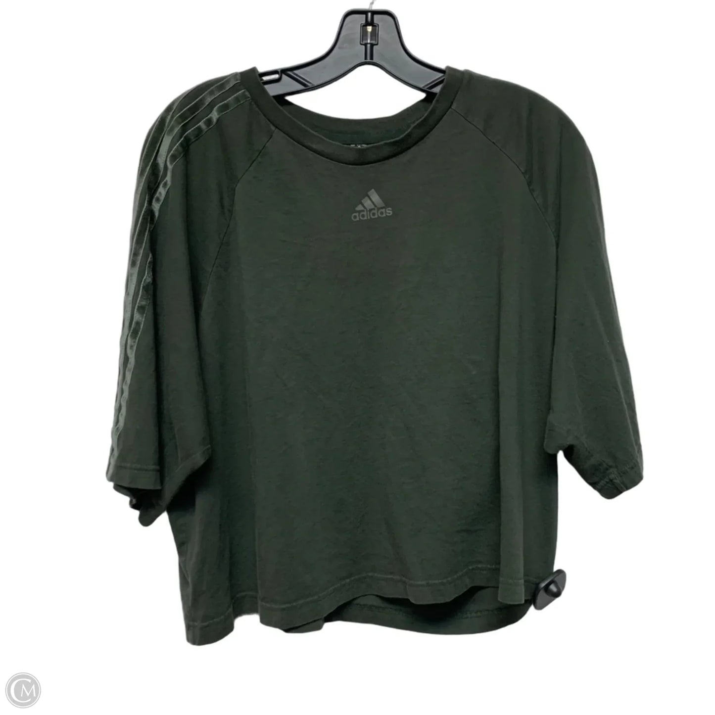 Athletic Top Short Sleeve By Adidas In Green, Size: Xl