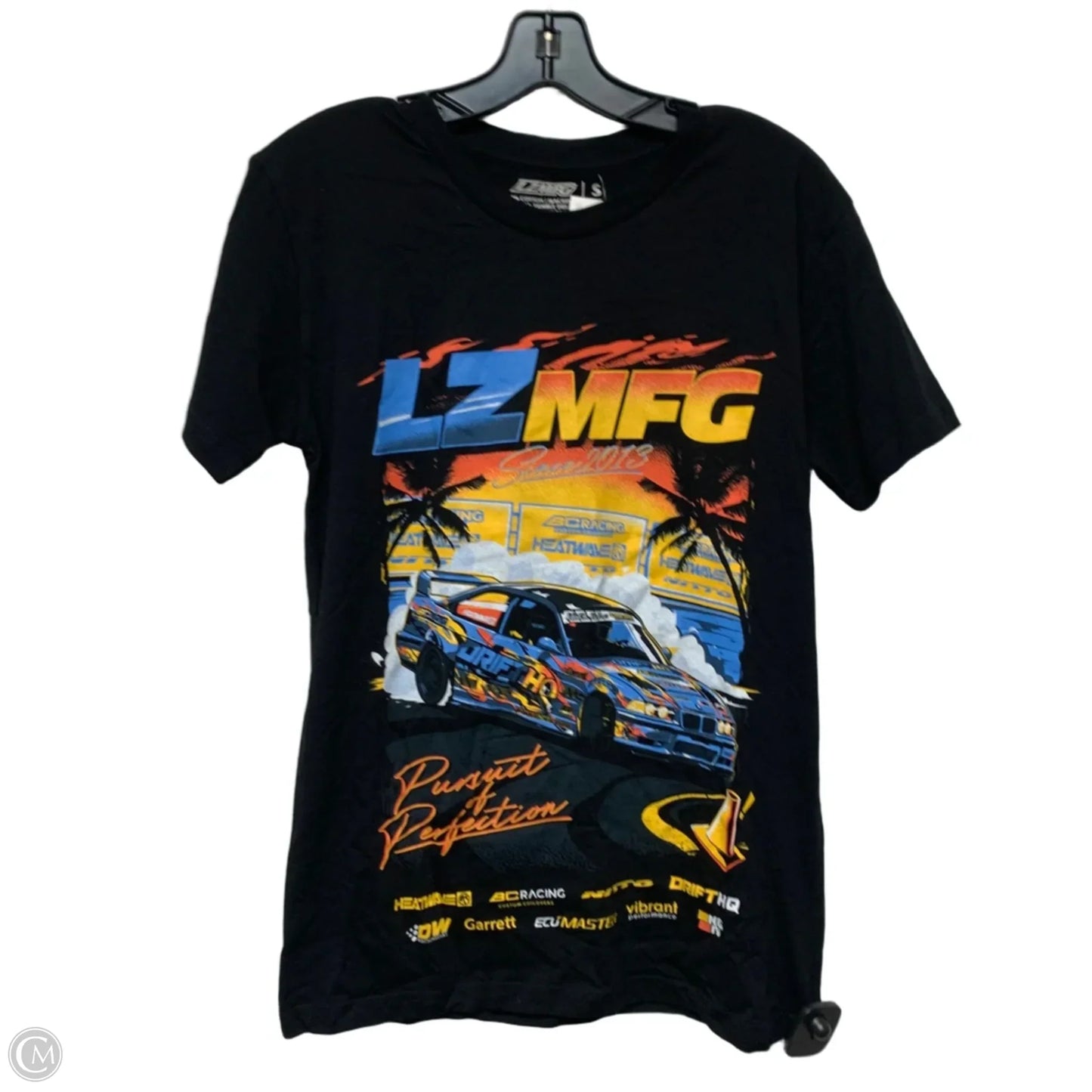 Top Short Sleeve By LZMFG In Black & Orange, Size: S