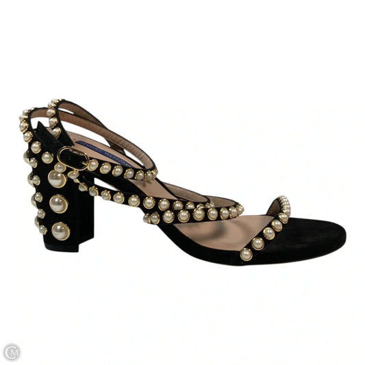 Sandals Designer By Stuart Weitzman In Black & Cream, Size: 8.5