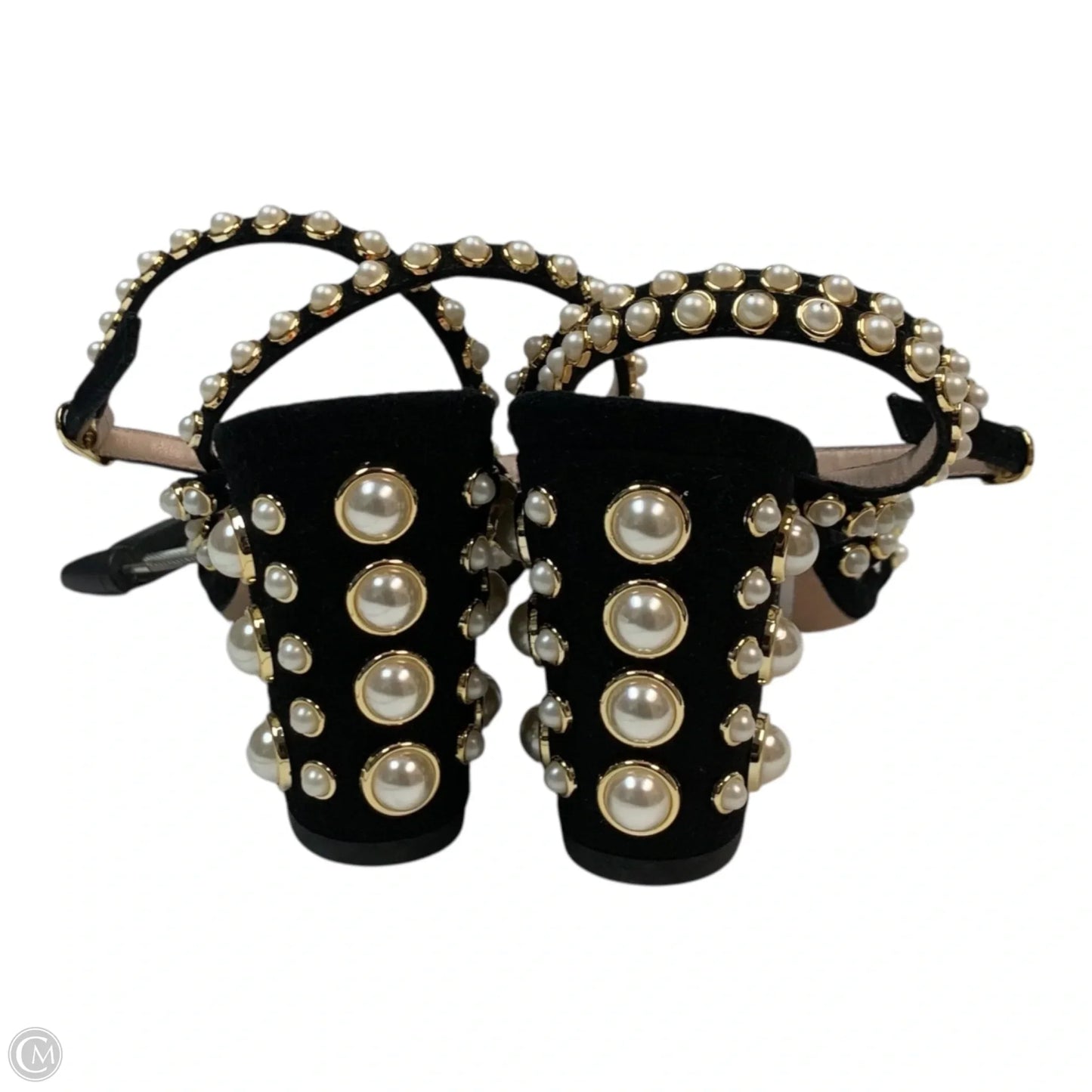 Sandals Designer By Stuart Weitzman In Black & Cream, Size: 8.5