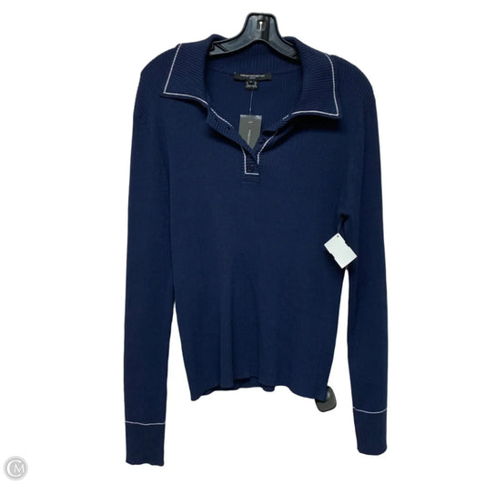 Top Long Sleeve By French Connection In Navy, Size: Xl