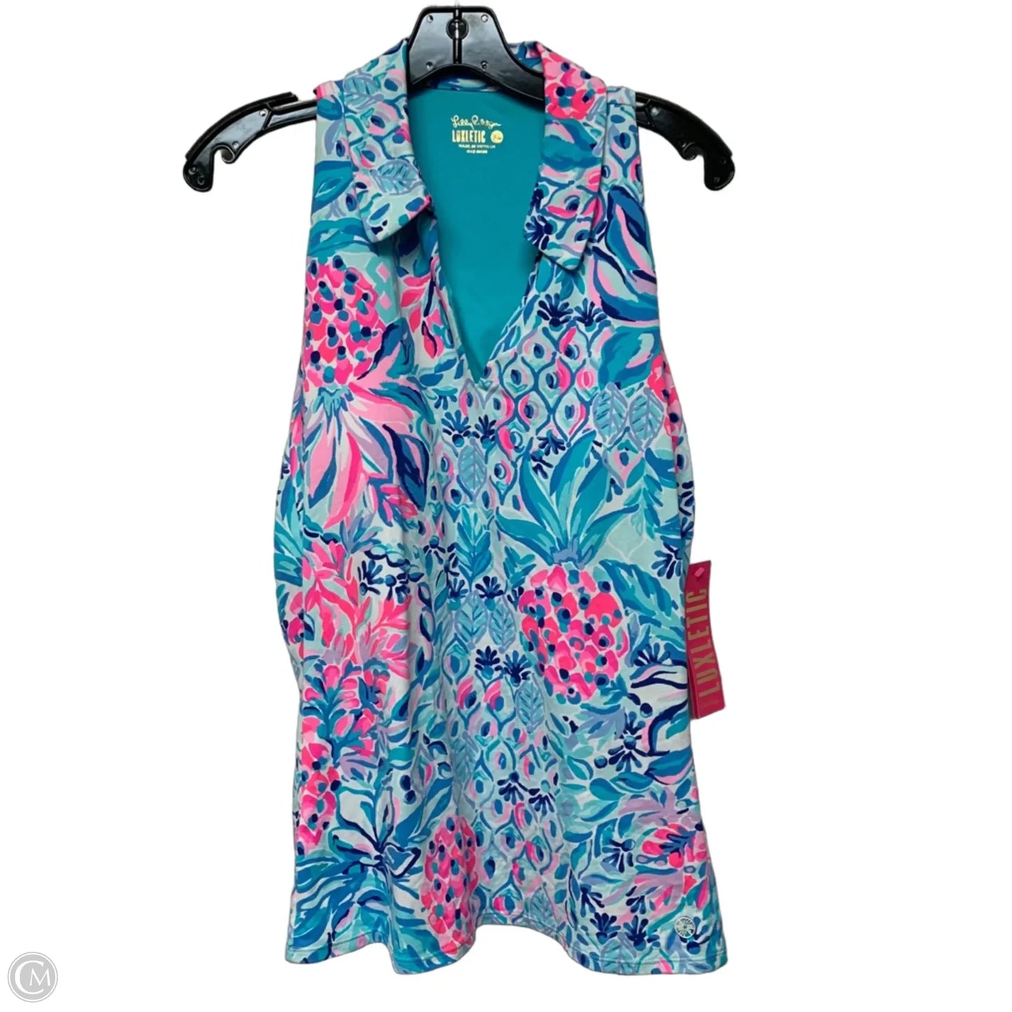Athletic Tank Top Designer By Lilly Pulitzer In Blue & Pink, Size: Xl