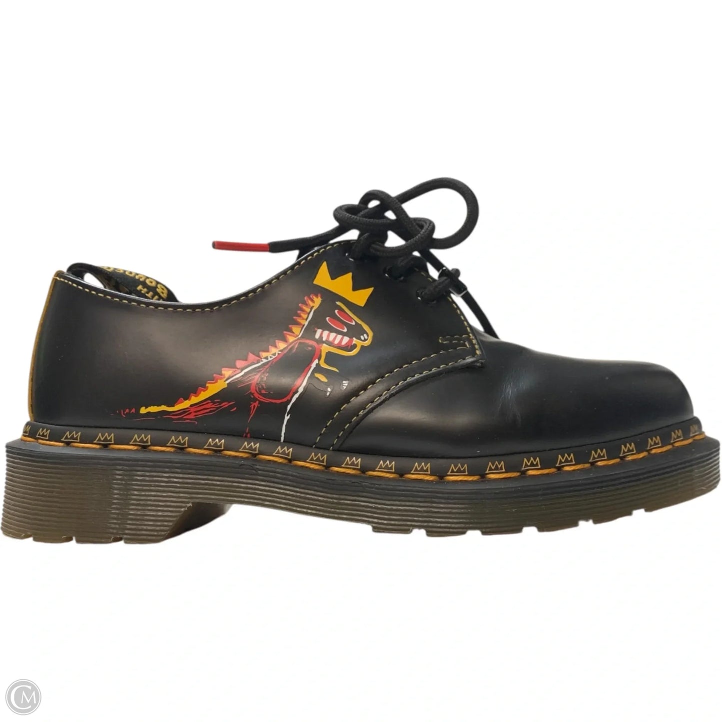 Shoes Designer By Dr Martens In Black & Yellow, Size: 5
