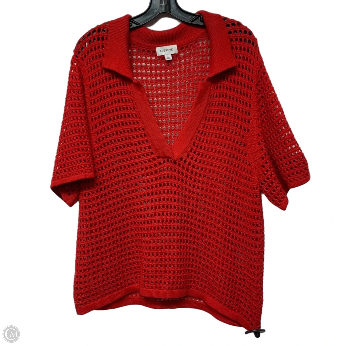 Top Short Sleeve By Evereve In Red, Size: L