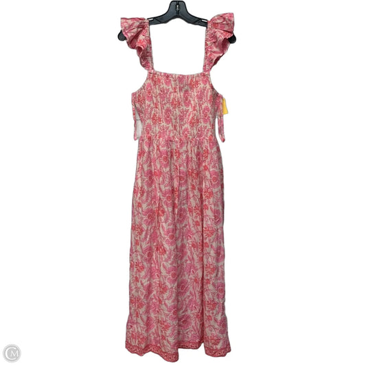 Dress Casual Maxi By Vineyard Vines In Pink & White, Size: M