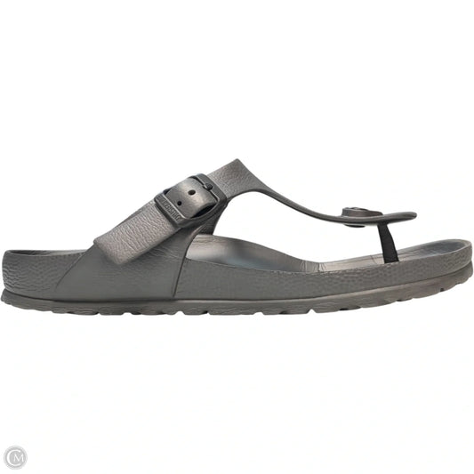 Sandals Flats By Birkenstock In Grey, Size: 8