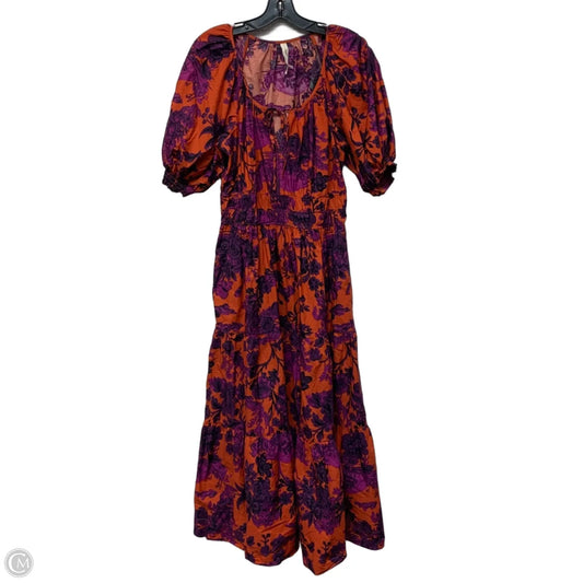 Dress Casual Maxi By Anthropologie In Orange & Purple, Size: M
