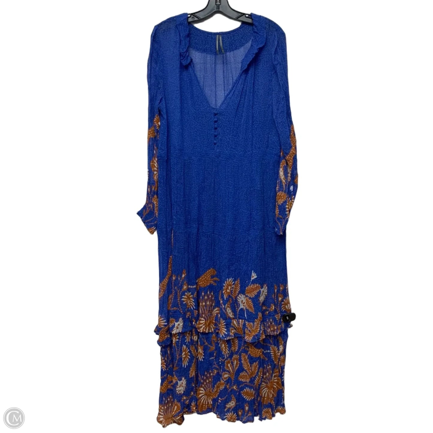 Dress Casual Maxi By Anthropologie In Blue & Orange, Size: M
