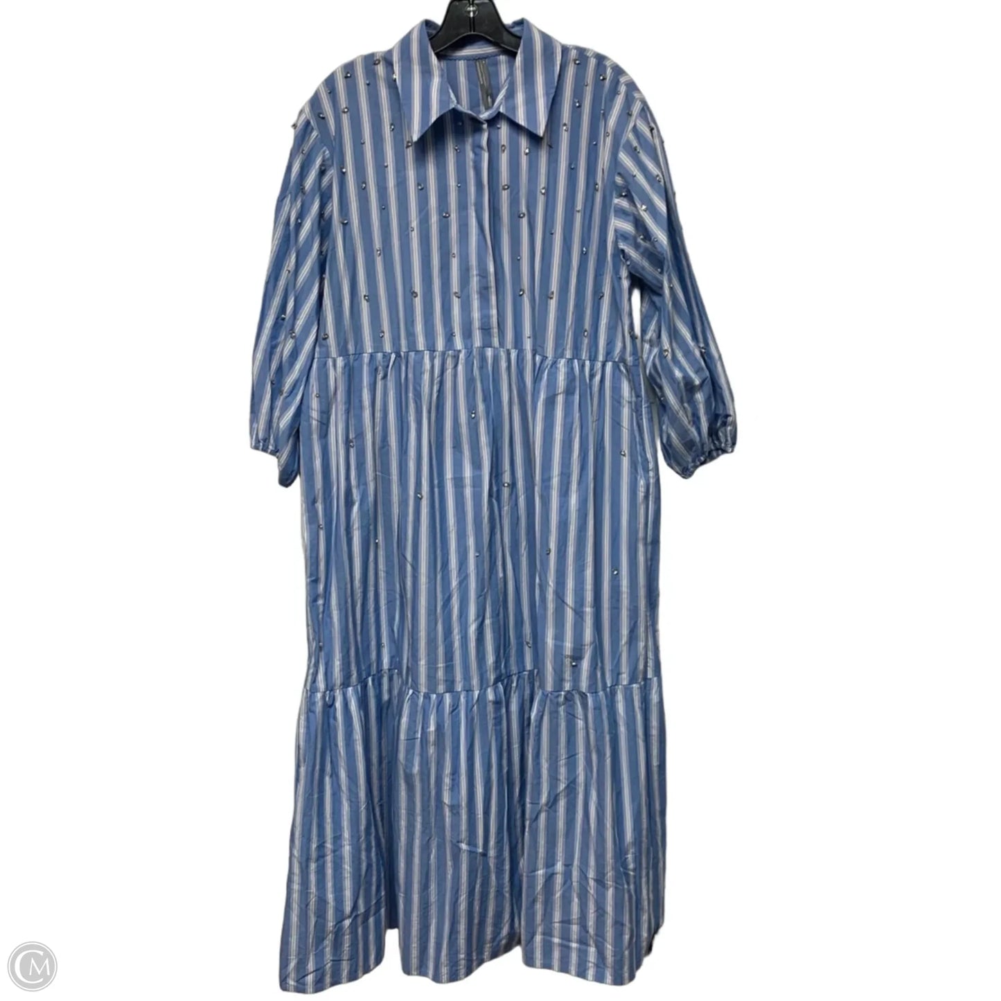 Dress Casual Maxi By Anthropologie In Blue & White, Size: M
