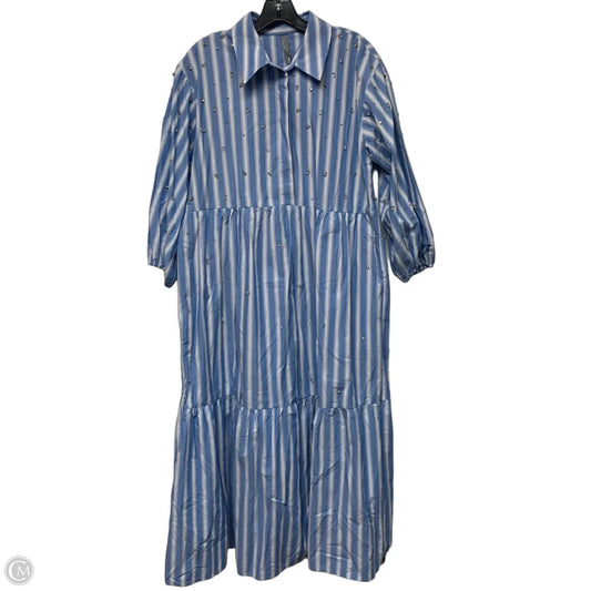 Dress Casual Maxi By Anthropologie In Blue & White, Size: M