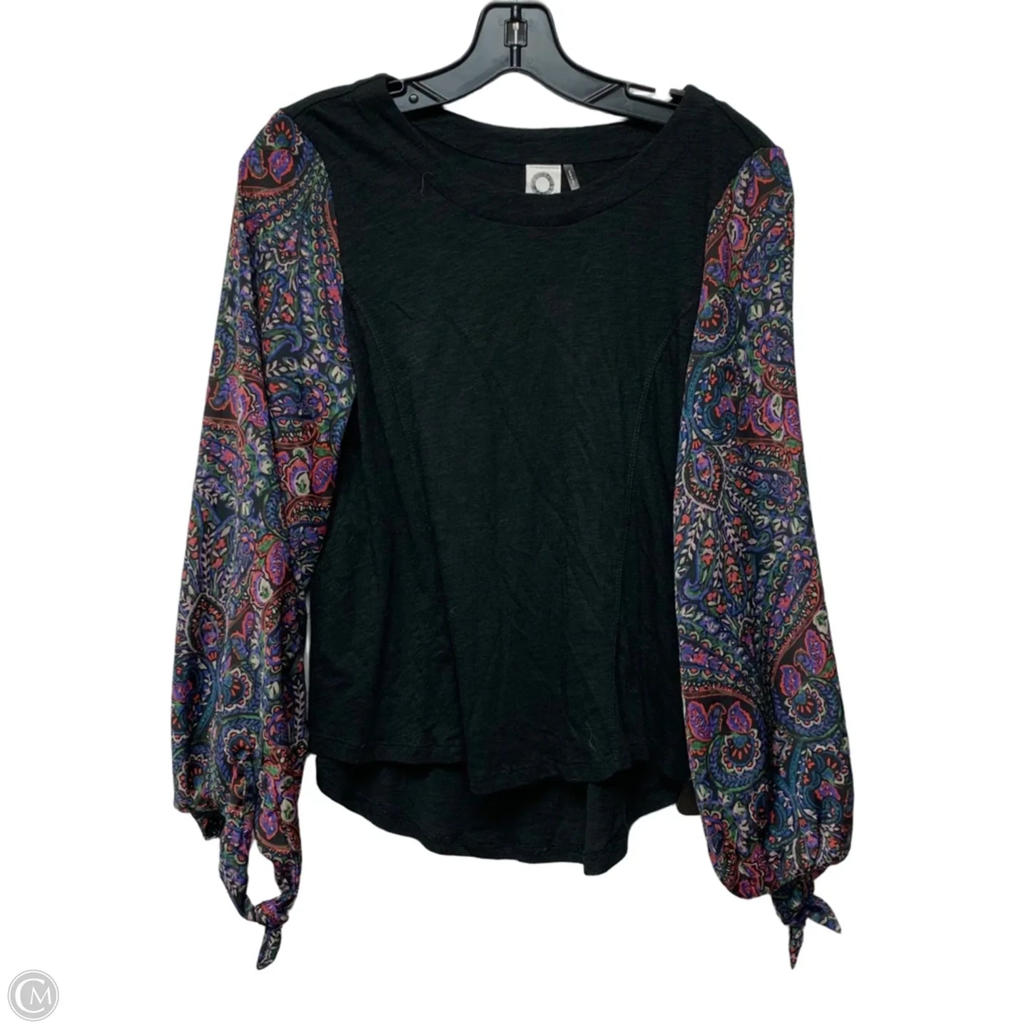 Top Long Sleeve By Anthropologie In Black & Purple, Size: Xs