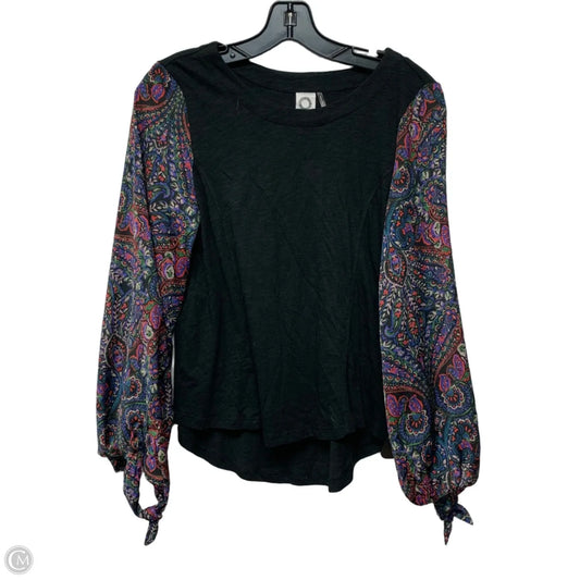 Top Long Sleeve By Anthropologie In Black & Purple, Size: Xs