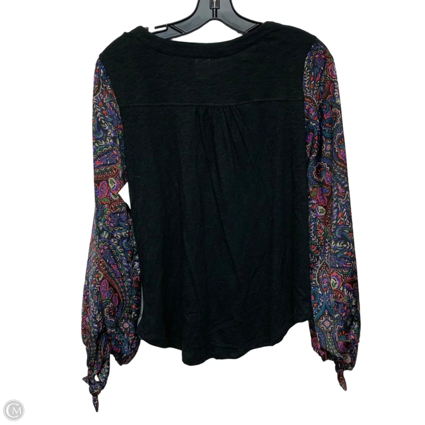 Top Long Sleeve By Anthropologie In Black & Purple, Size: Xs
