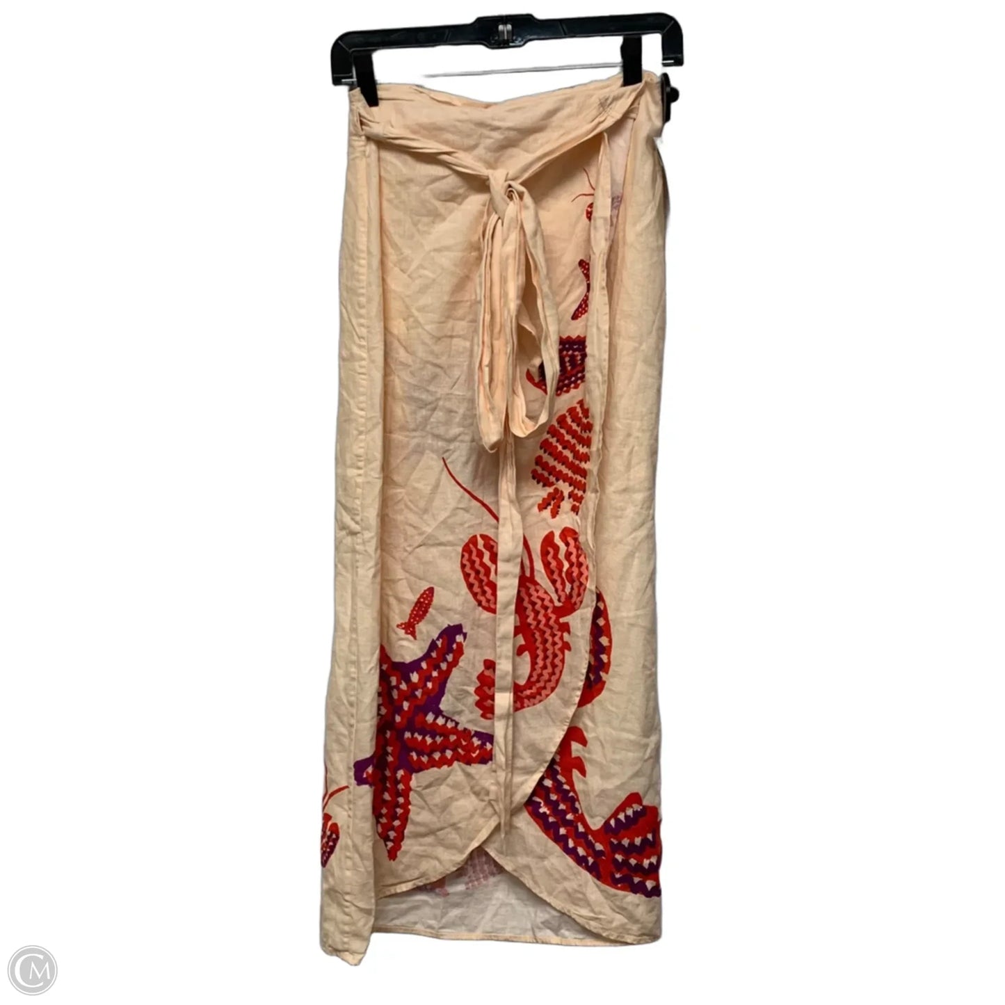 Skirt Designer By Farm Rio In Orange & Red, Size: S