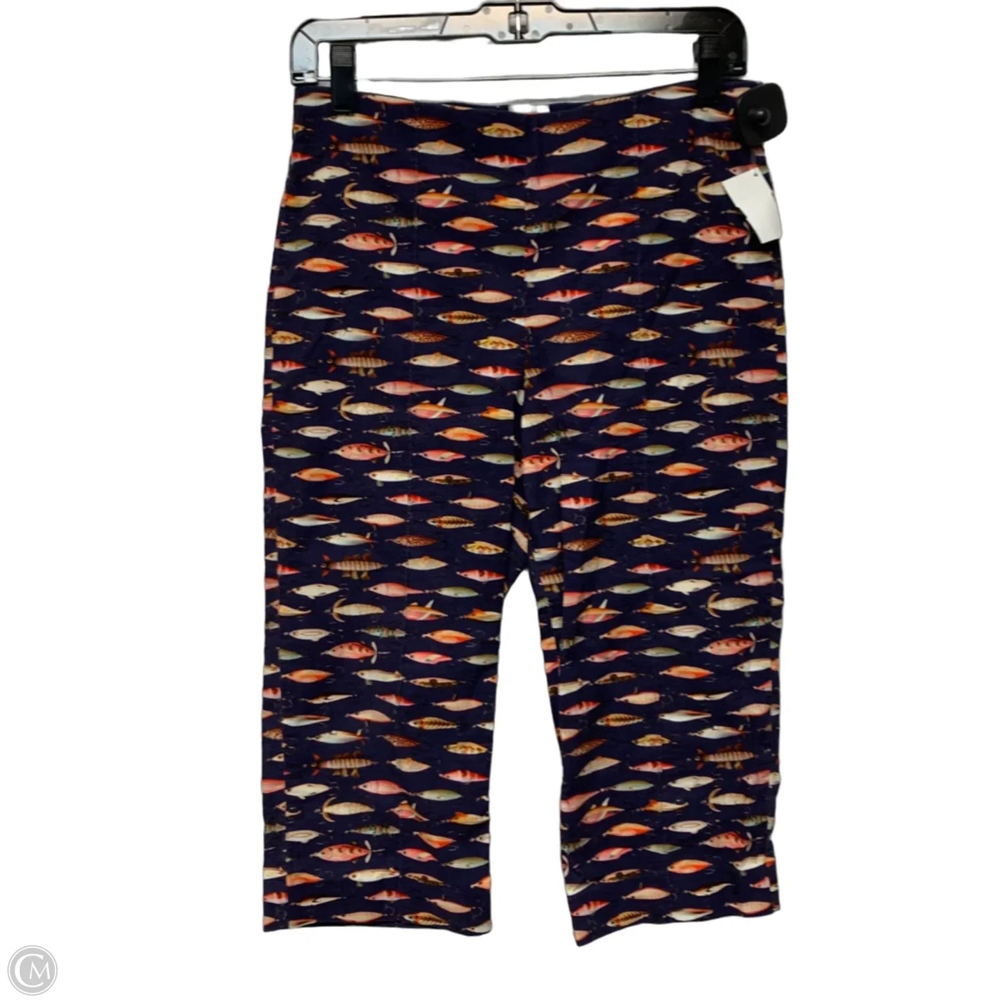 Pants Cropped By Maeve In Blue & Orange, Size: S