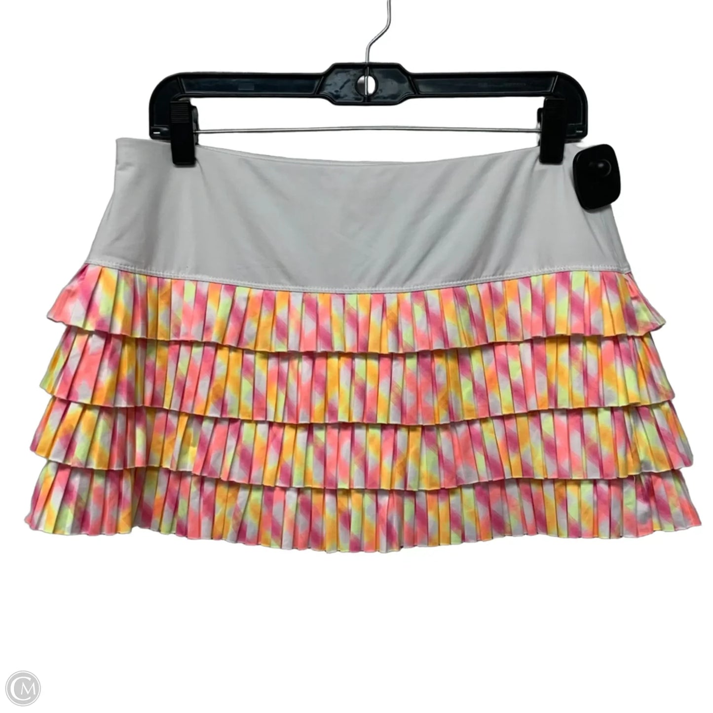 Athletic Skort By Lucky In Love In Pink & Yellow, Size: L
