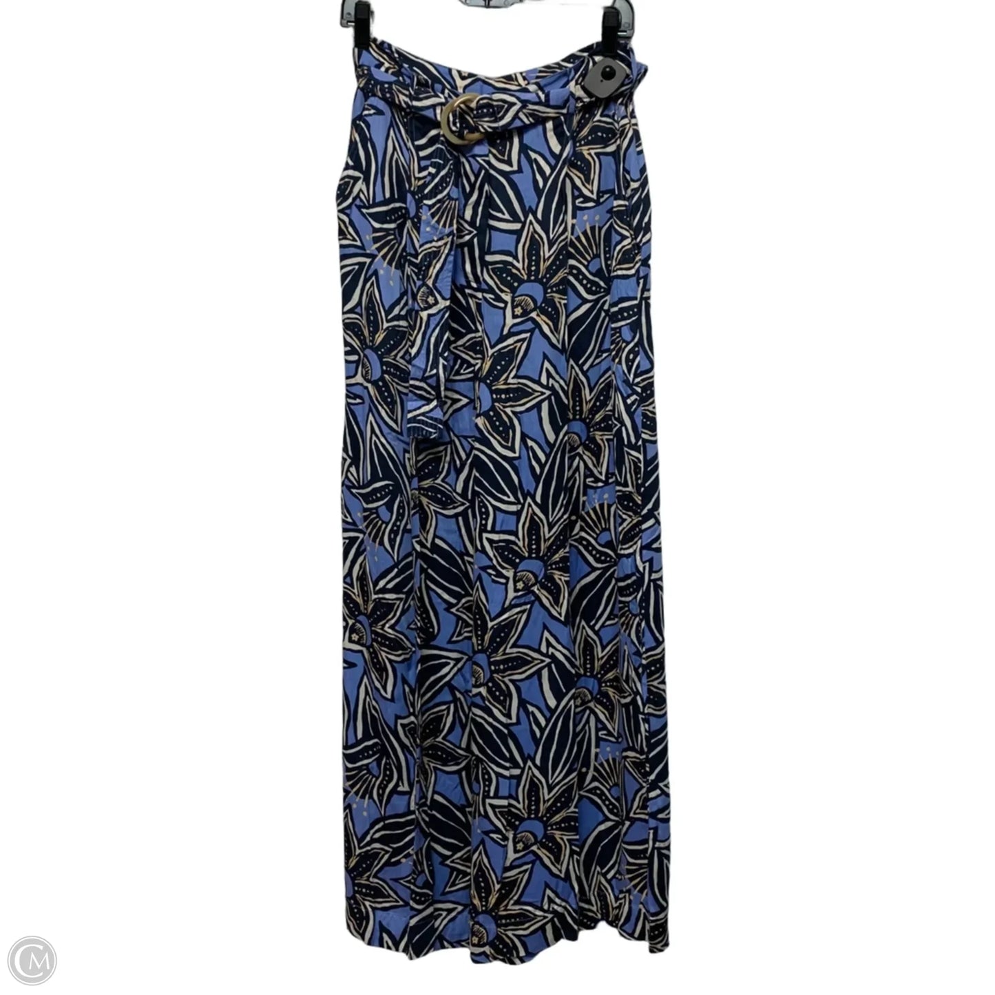 Pants Wide Leg By Omika In Blue & Cream, Size: M