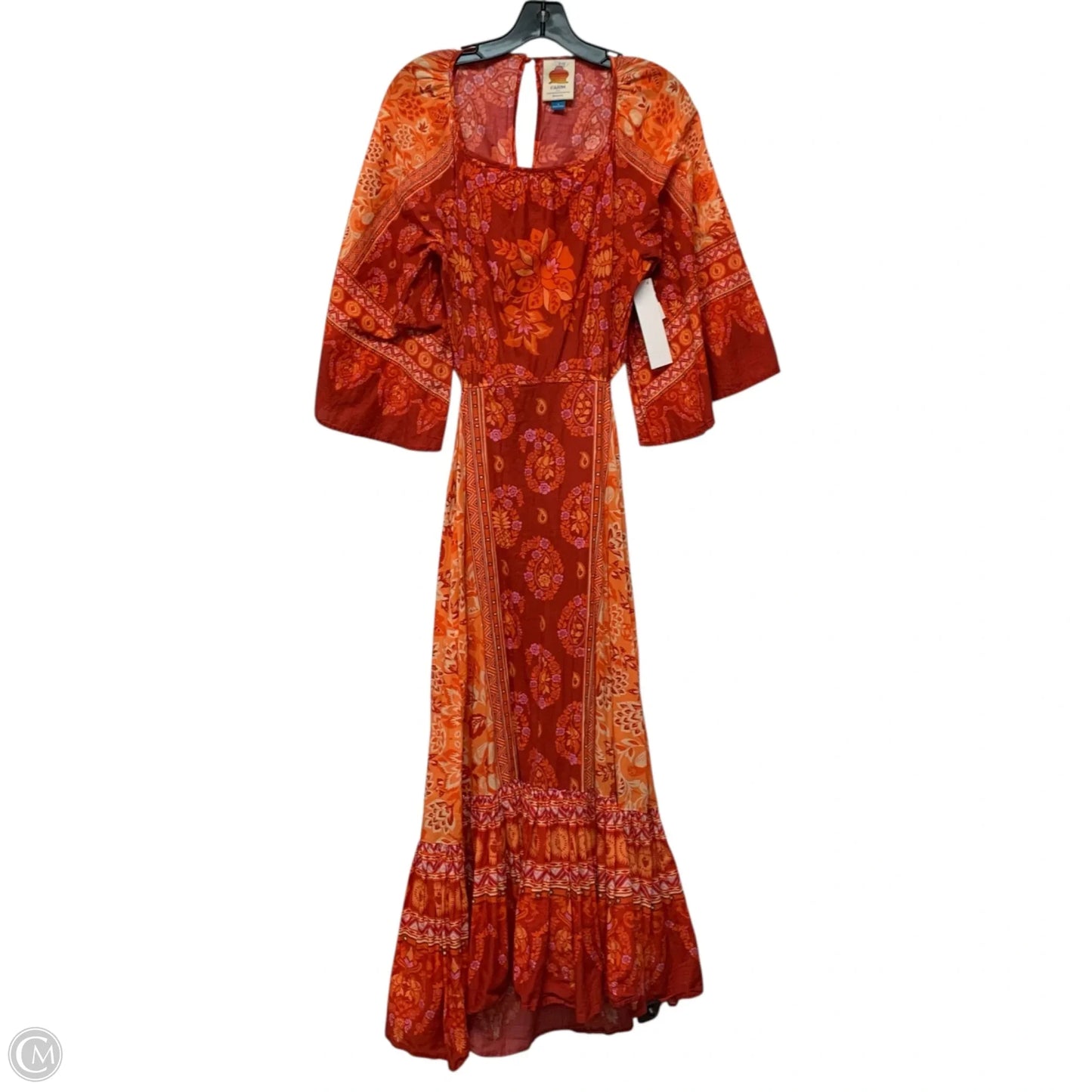 Dress Designer By Farm Rio In Orange & Pink, Size: M
