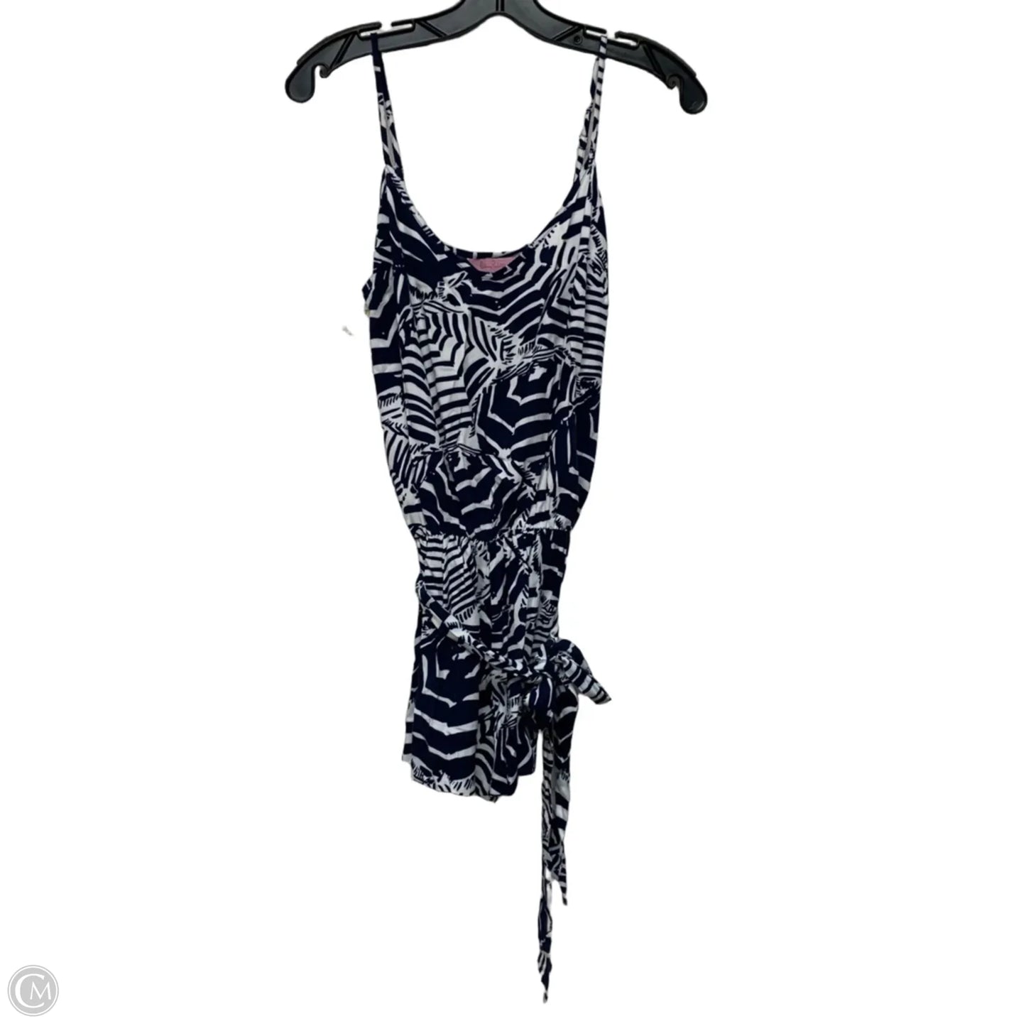 Romper Designer By Lilly Pulitzer In Blue & White, Size: S