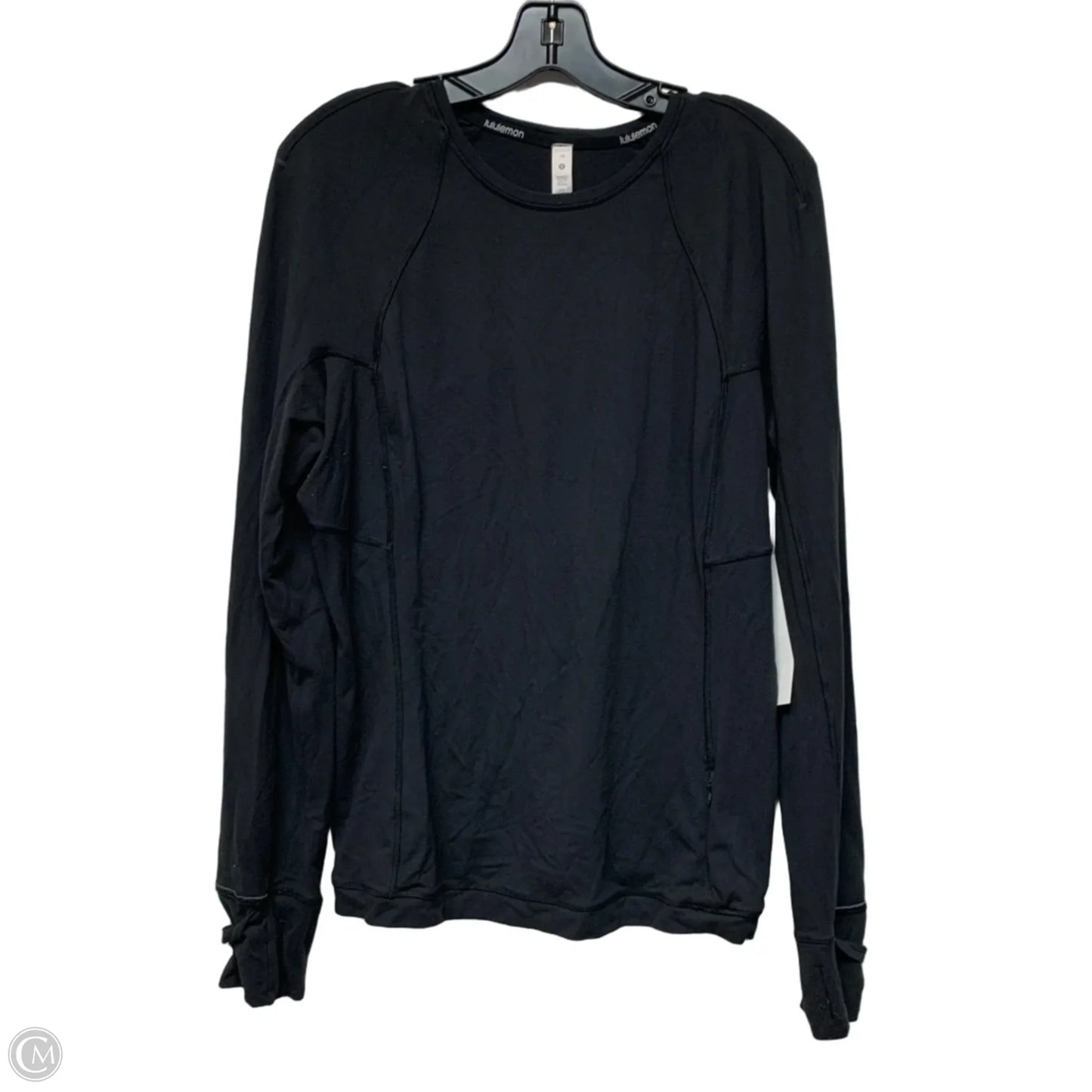 Athletic Top Long Sleeve Crewneck By Lululemon In Black, Size: L