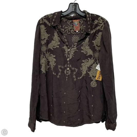 Top Long Sleeve Designer By Johnny Was In Brown, Size: S