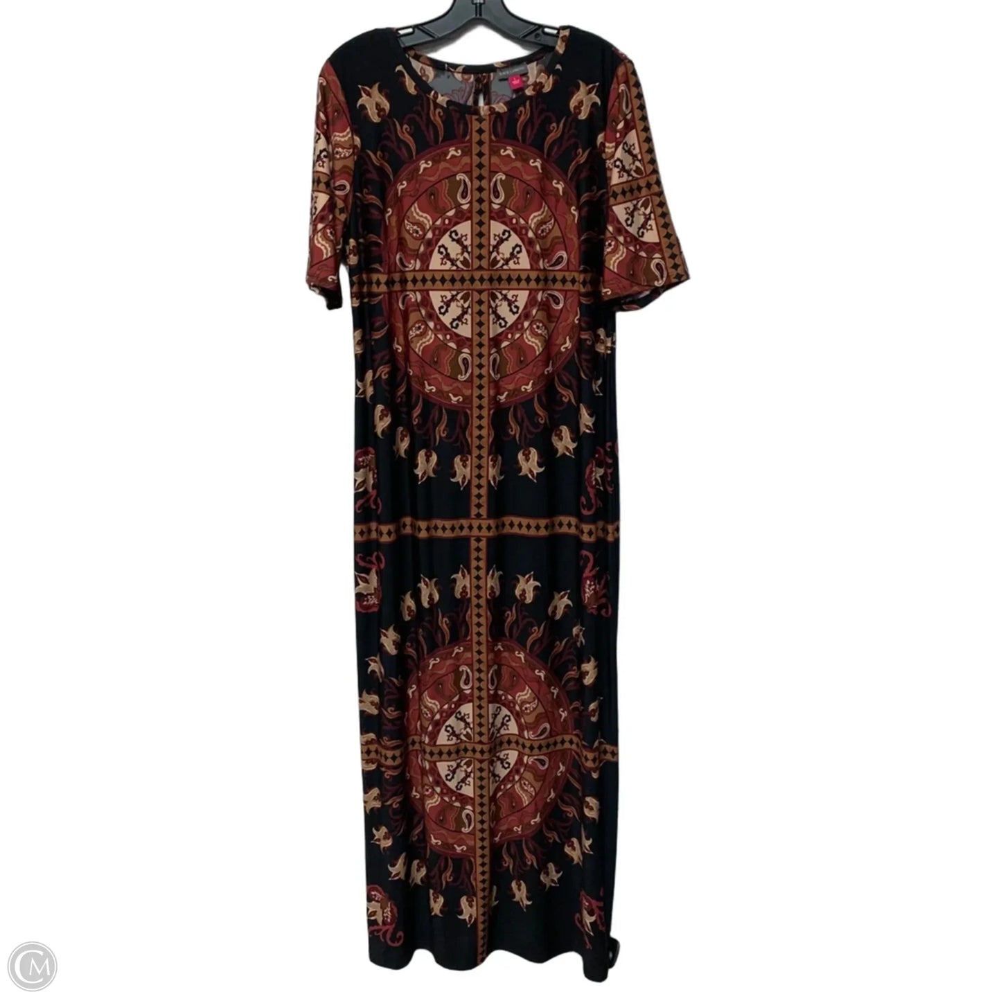 Dress Casual Maxi By Vince Camuto In Black & Red, Size: L
