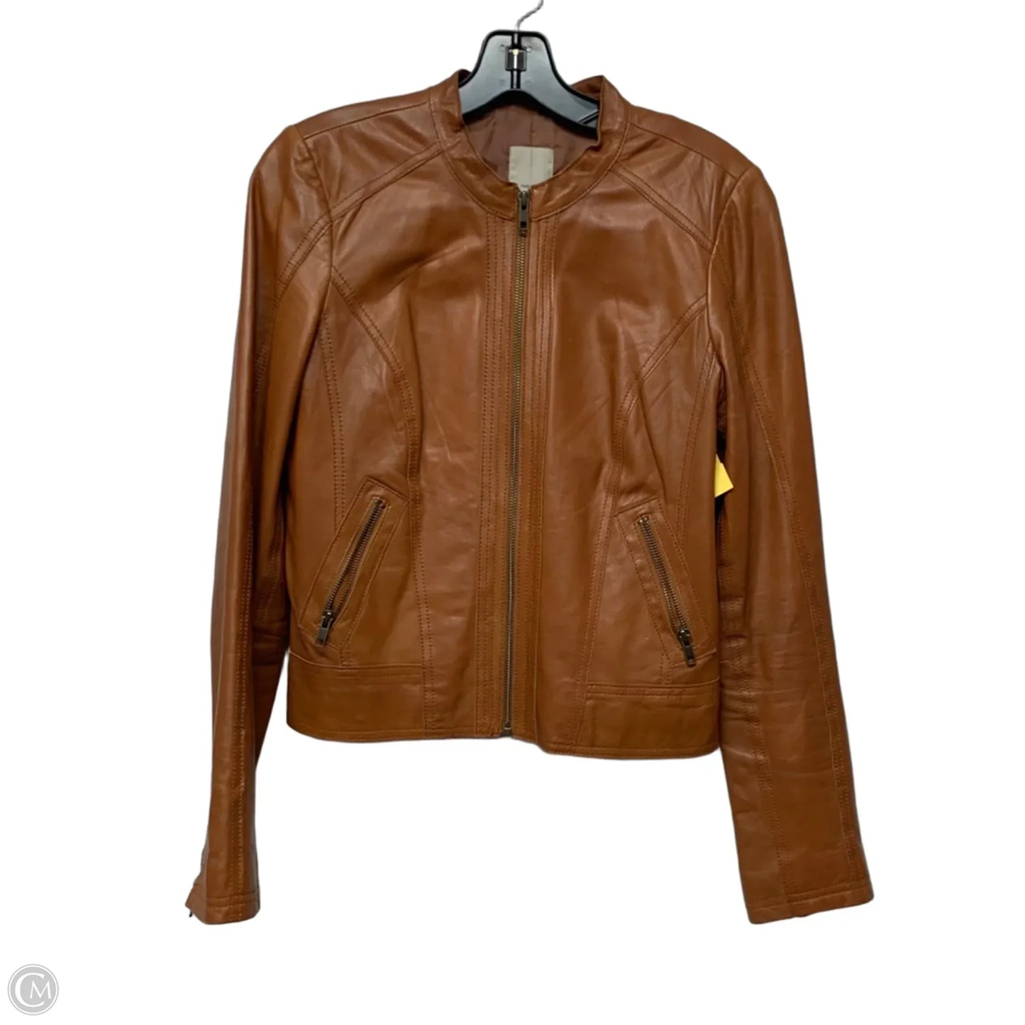 Jacket Moto By Halogen In Brown, Size: M