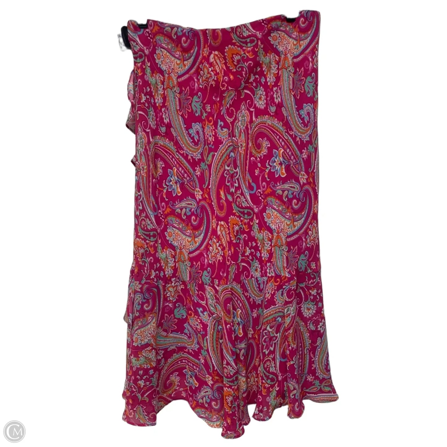 Skirt Midi By Chaps In Orange & Pink, Size: M