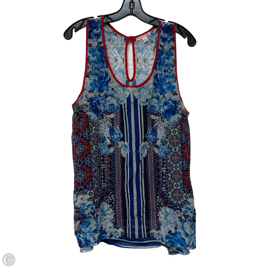 Top Sleeveless By Free 2 Luv In Blue & Red, Size: 2x
