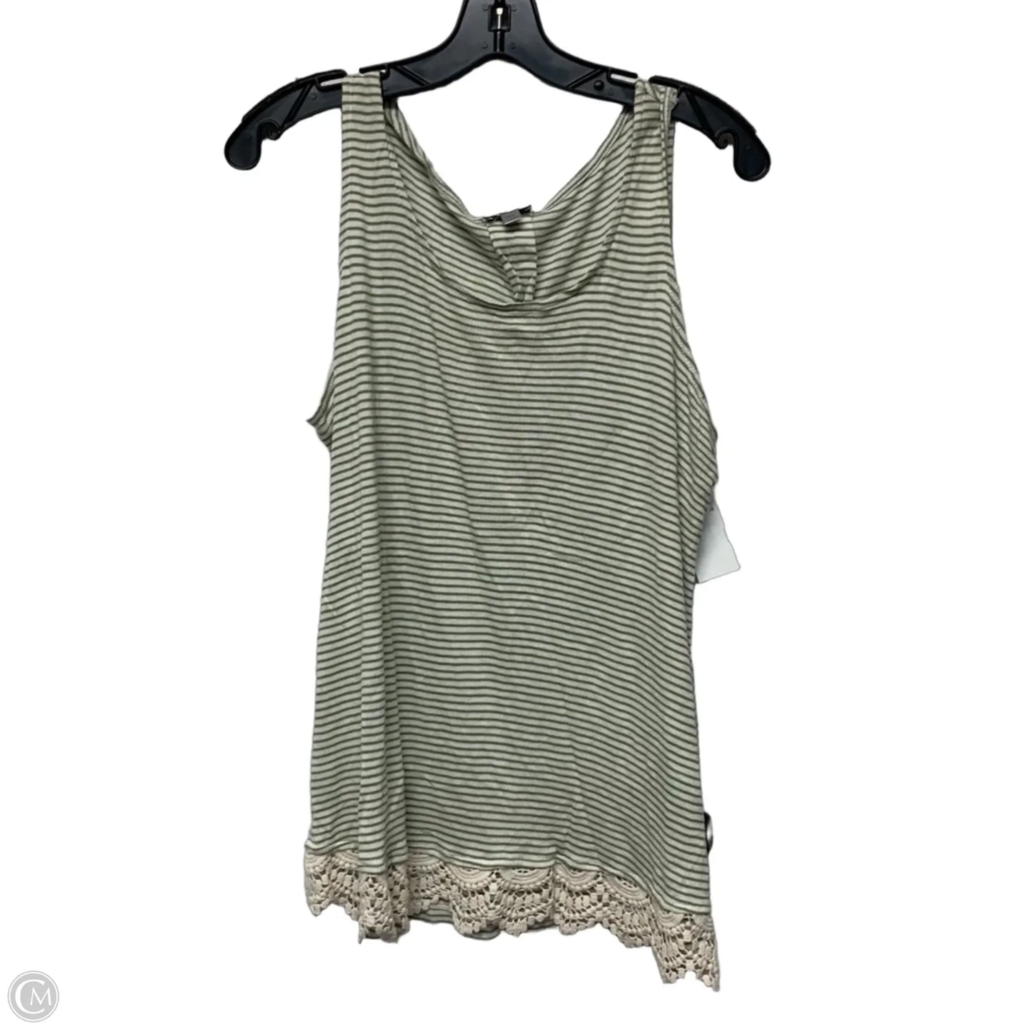 Top Sleeveless By Avenue In Green & White, Size: Xl