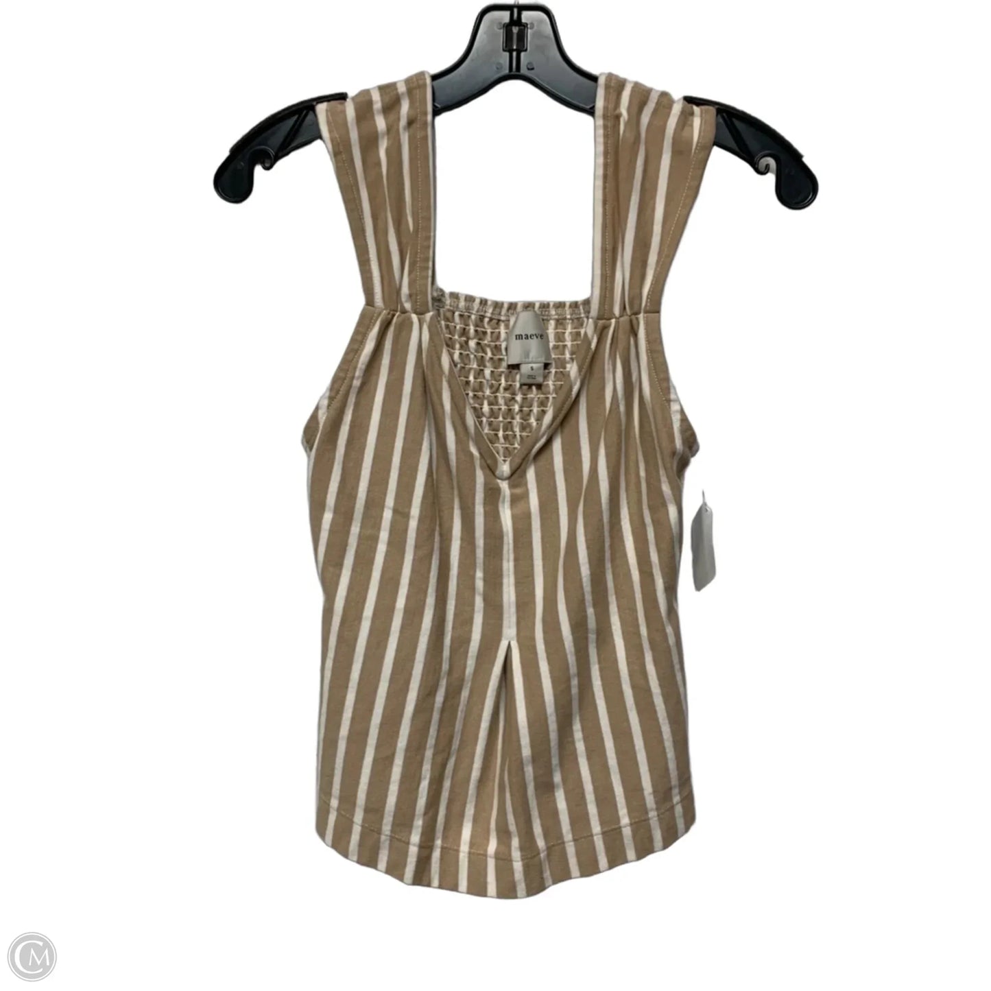 Top Sleeveless By Maeve In Brown & Cream, Size: S