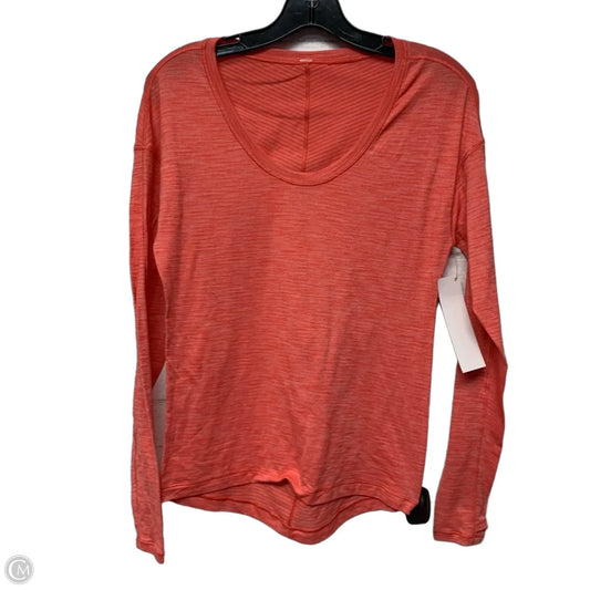Athletic Top Long Sleeve Crewneck By Lululemon In Peach, Size: M
