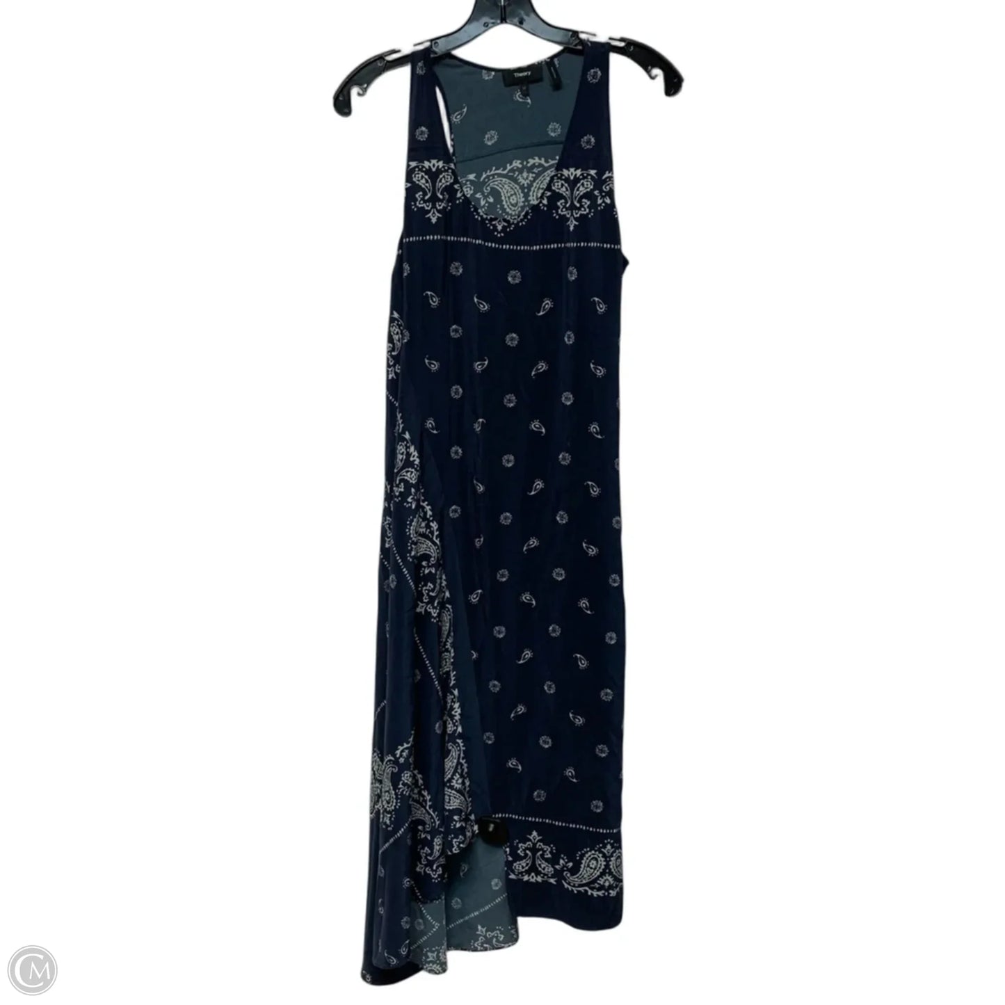 Dress Casual Midi By Theory In Blue & White, Size: L