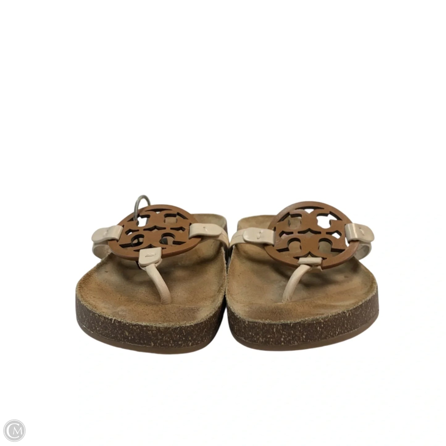 Sandals Designer By Tory Burch In Brown & Cream, Size: 9