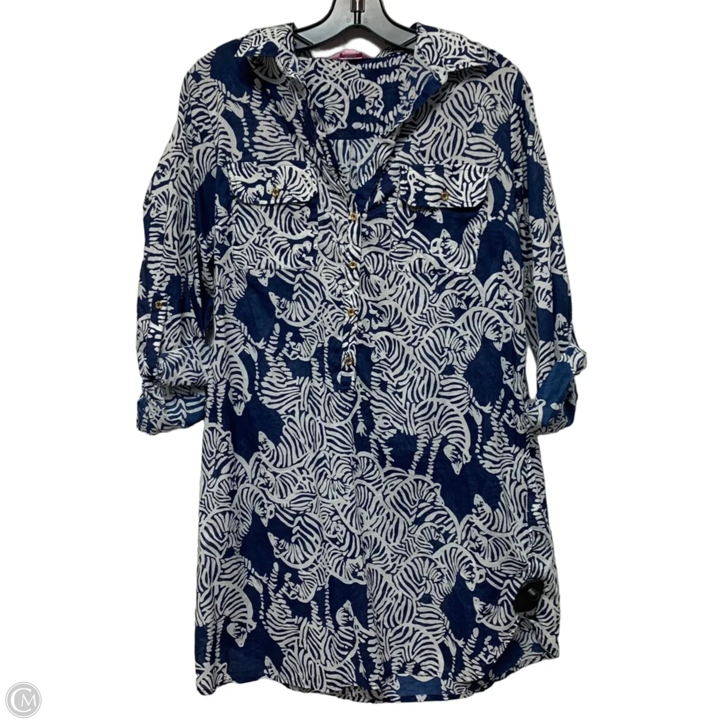 Tunic Designer By Lilly Pulitzer In Blue & White, Size: M