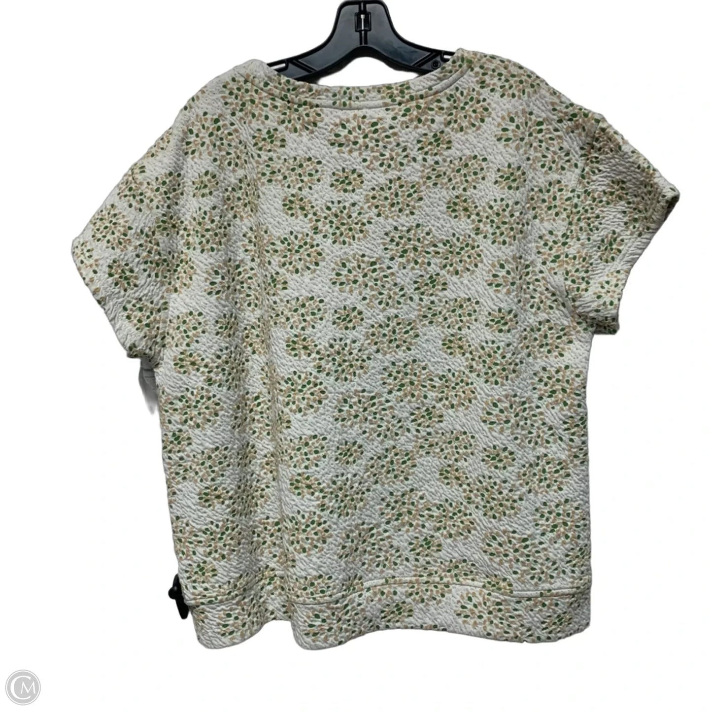 Top Short Sleeve By See And Be Seen In Cream & Green, Size: L