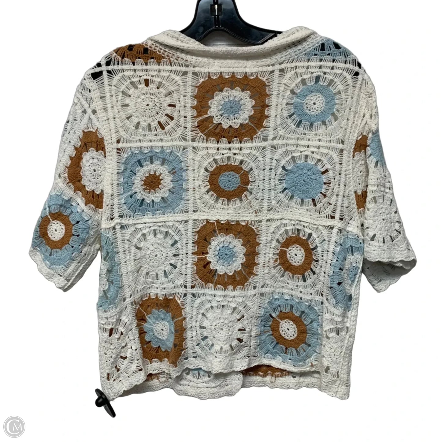 Top Short Sleeve By Vestique In Brown & White, Size: M