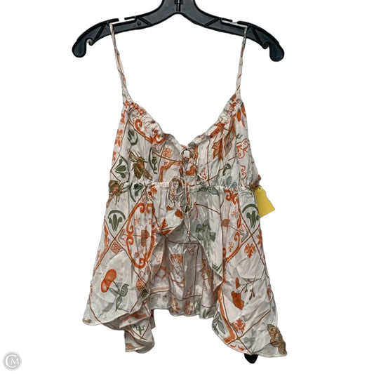 Top Sleeveless By Out From Under In Orange & White, Size: L