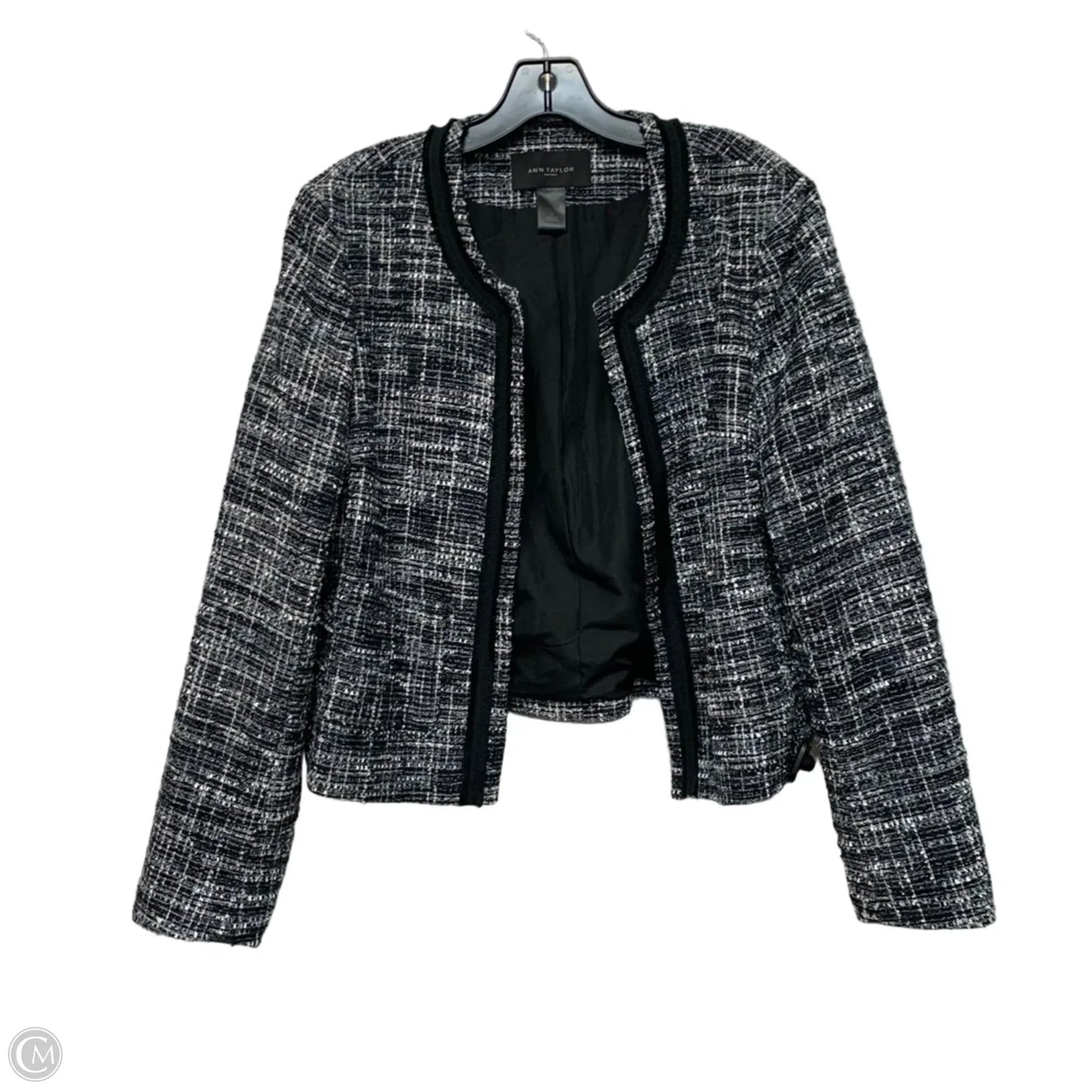 Jacket Other By Ann Taylor In Black & Blue, Size: L