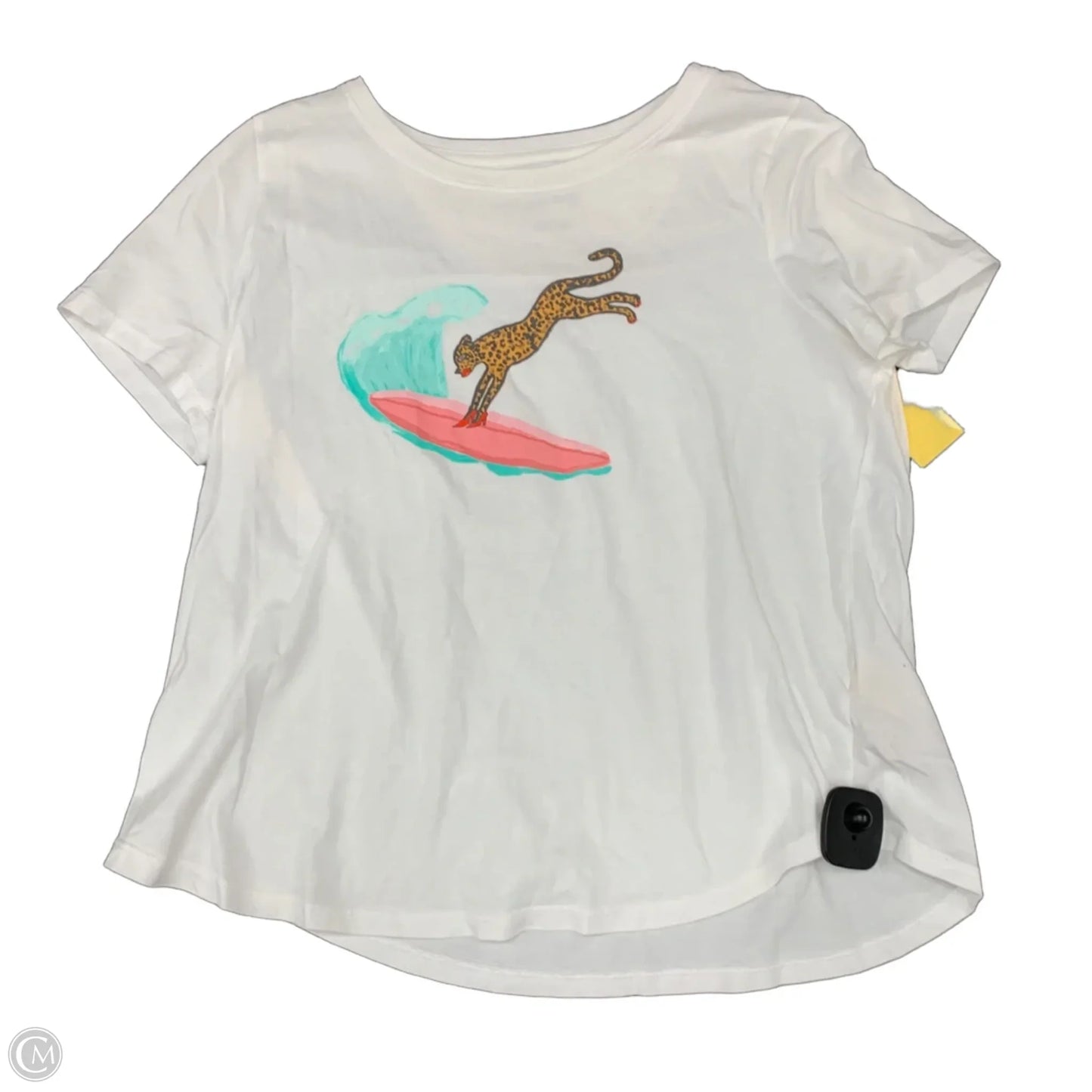 Top Short Sleeve By Anthropologie In White, Size: L