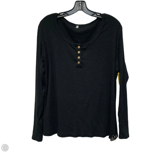 Top Long Sleeve In Black, Size: Xxl