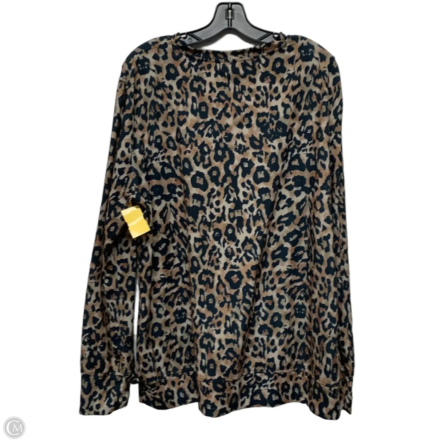 Top Long Sleeve In Animal Print, Size: 2x